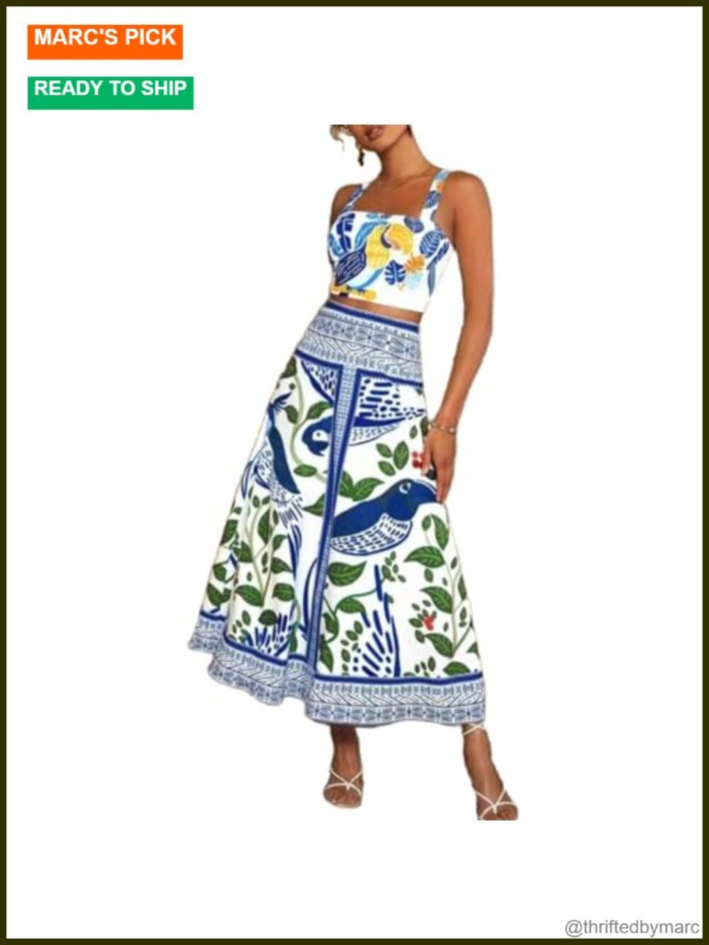 Women 2 Piece Skirt Set Halter Crop Top A Line Maxi Skirt Polyester Spandex